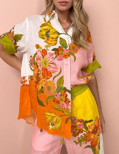 Passionate Floral Printing Two-Pieces Set