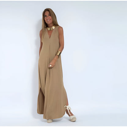 Lange comfy dress + gratis vest